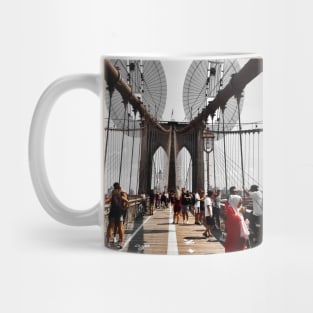 Tourists, Brooklyn Bridge, New York City Mug